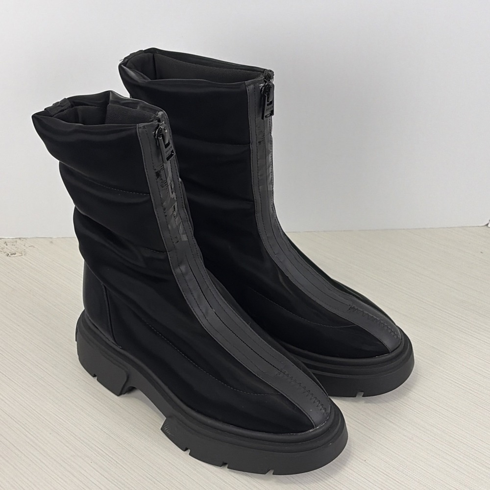 DKNY Women's Fiza Chunky Platform Zipper Boots Black 7.5 M MSRP $169 NEW